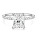 OAHLAN 4CT Radiant Cut Cubic Zirconia Classic Solitaire Promising Copper Rings for Women Engagement Wedding Gift Anniversary