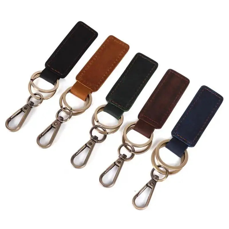 Custom Logo Personalized Genuine Leather Keychain Promotional Keychains & Carabiners