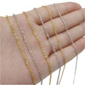 Trendy Women's Silver 18k Gold Plated Stainless Steel Link Necklace 1.5mm/2mm Thin Cable Chains with Lobster Clasp
