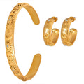 Wholesale Star Moon Embossed Shining Sun Zircon Luxury Stainless Steel Bracelets Earring Jewelry Sets
