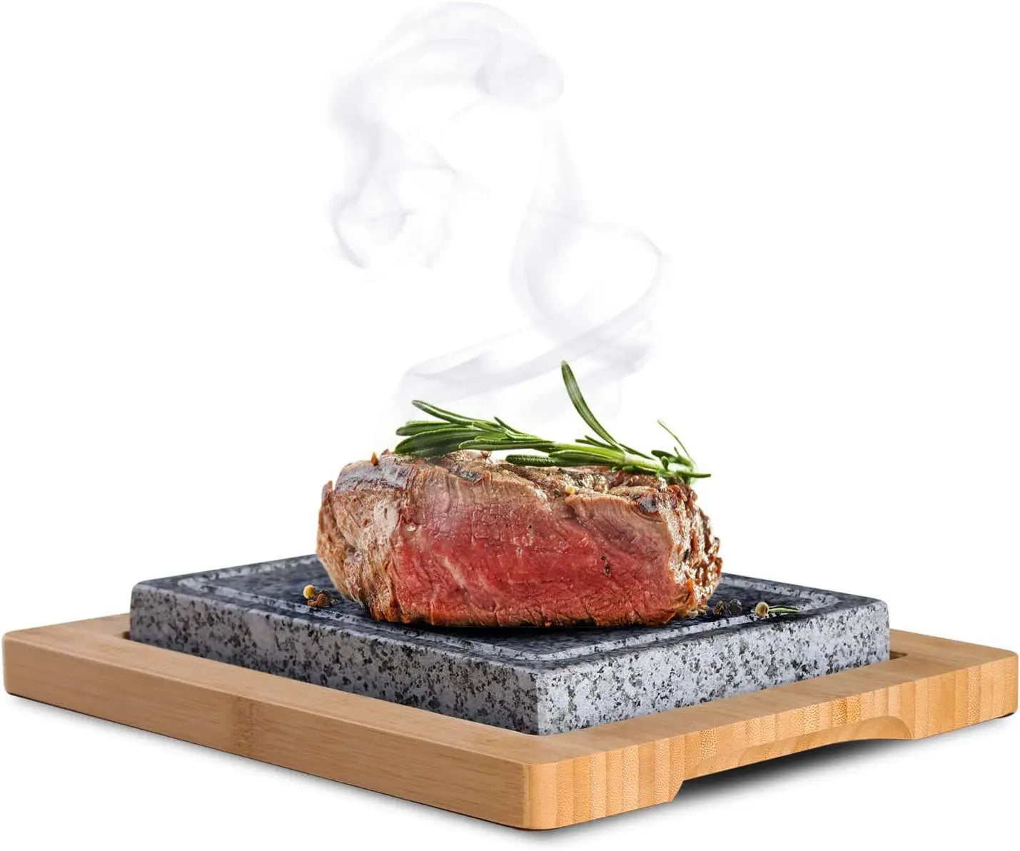 Restaurant Natural Reusable Rock Stone Plate Wholesale Steak Grill Lava Granite Steak Plate Baking Tray Oliver StoneTray