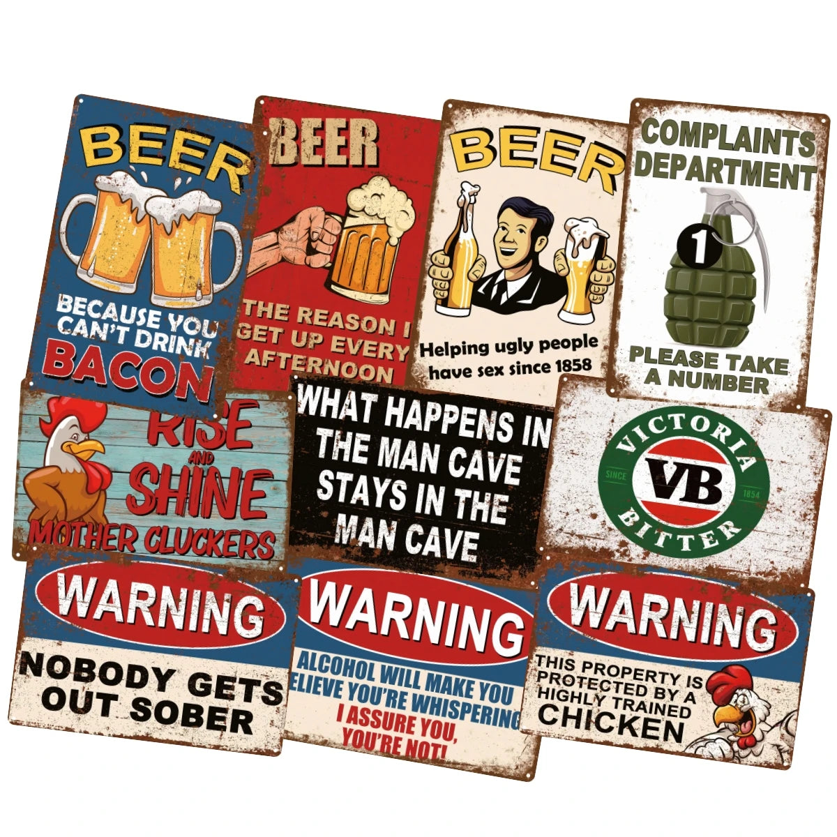 Beer Make Your Happy Wholesale Design Embossed Vintage Metal Plate Printing Retro Poster Tin Sign Bar Garage Wall Decor