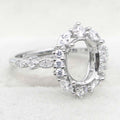 Sterling Silver 8*10mm Semi Mount Ring Empty Frame Blank Support Setting S925 Base Holder Without Center Stone for DIY Inlay