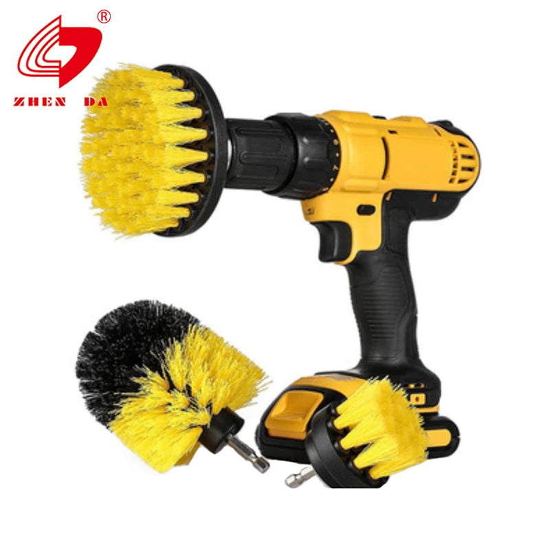 High Quality Power Electric 3 PCS Drill Cleaning Brush Power Scrubber Brush for Drill