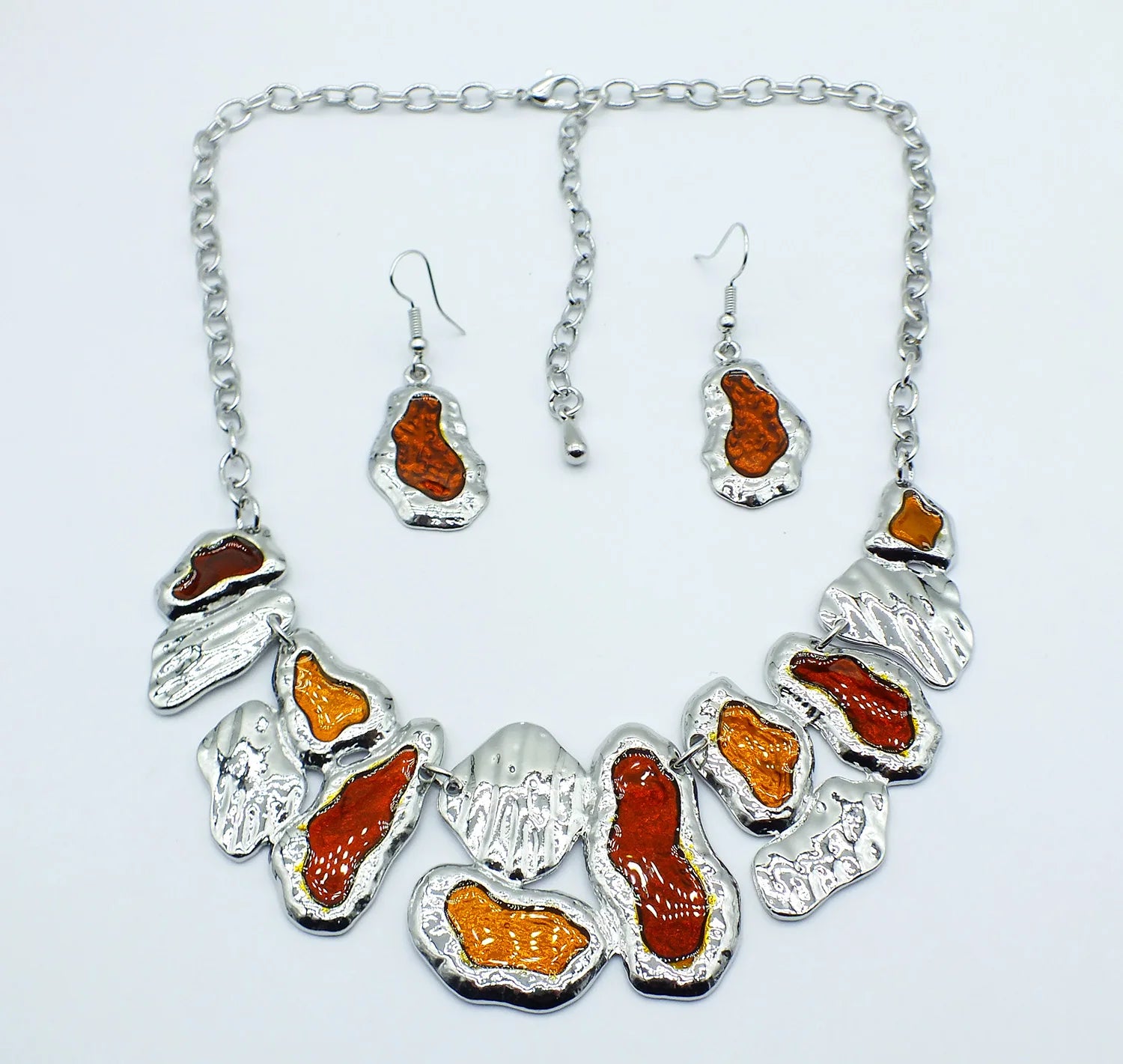 NS900A Fashion Enamel Jewelry Set Enamel Pendant Necklace Earrings Set Jewelry
