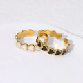 BM Eco-friendly Women's Stainless Steel Heart Ring Trendy 18K Gold-Plated Wholesale Open Style