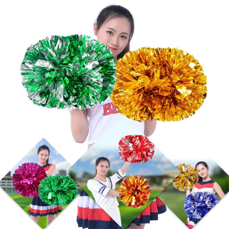 Wholesale Team Spirit Sports Dance Cheering Multiple Colors Pom Poms With Bat Handle MegaBDM