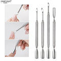 Nail Art Cuticle Pusher Remover Stainless Steel Dead Skin Metal Manicure Pedicure Care Tools Finger Push Double Heads