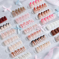 BTArtbox 3D Fake False Nails Set Supplier Wholesale Soft Gel Short Almond Square French Tips Custom Handmade Press on Nails