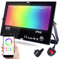 DUSKTEC IP66 Outdoor 80W 8000LM Smart RGB Flood Lights APP Control Multi Colour Warm White LED Floodlight