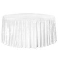 White Crushed Velvet Wedding Tablecloth 100% Polyester Round Table Cover Smooth Fabric for Banquet Party Elegant Event Decor