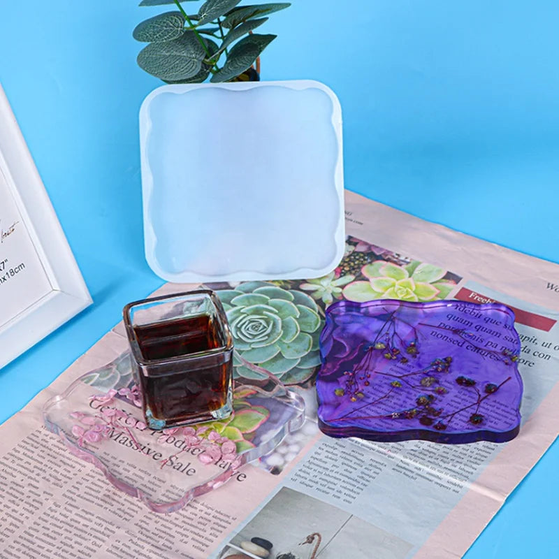 Square Rhombus Coaster Silicone Mold Cup Mat Mold for Table Decoration