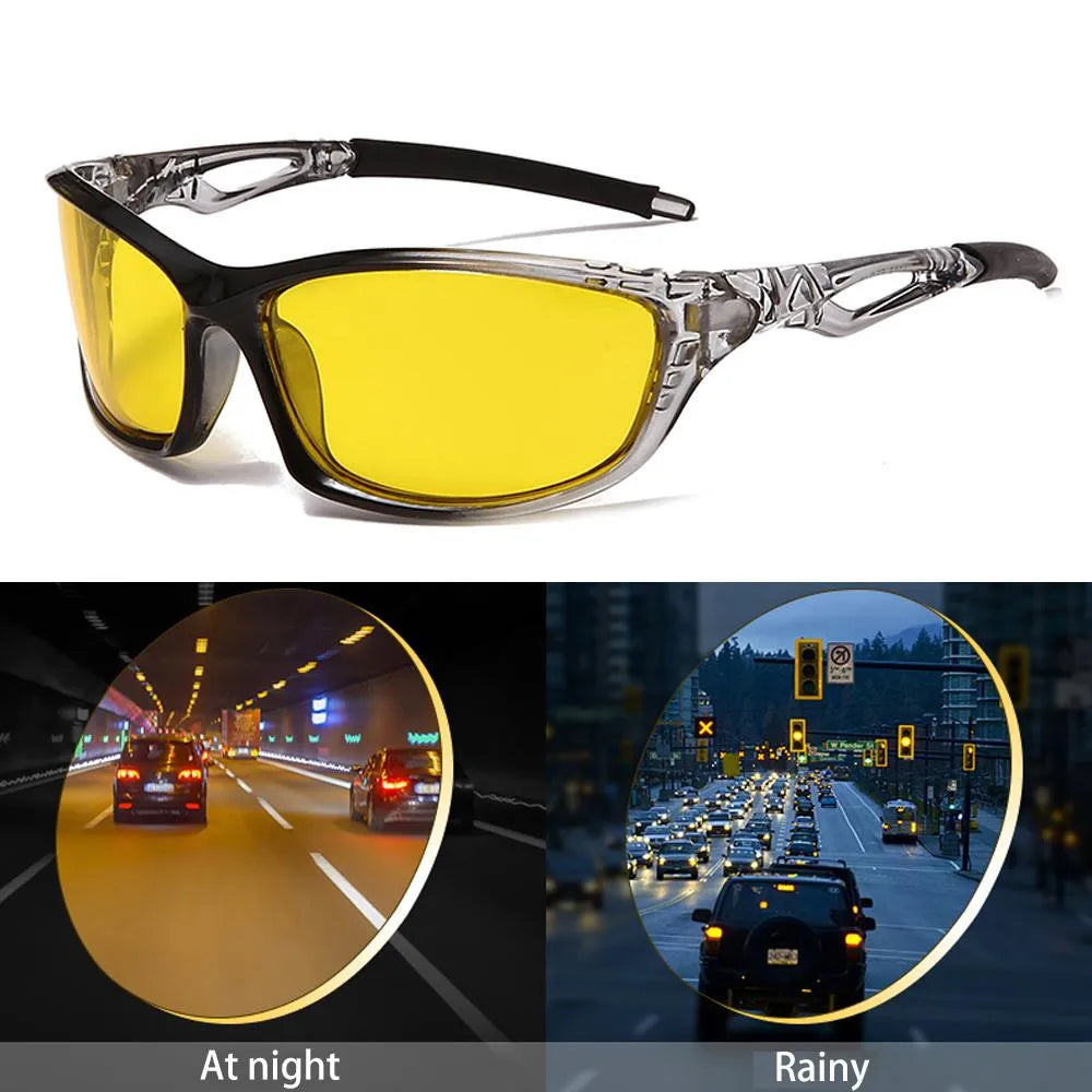Wholesale Custom Cheap Men Women Sport Sunglasses Anti Glare Driving Goggles Polarized Night Vision Glasses Driving Glasses Men