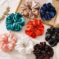 XL Stain Hair Scrunchies 8 Colors Scrunchies Women Wholesale Satin Scrunchy Solid Color Big Oversize Hair Ties for Women