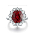 Luxury Romantic Silver Plated 925 Sterling Silver Lab Grown Ruby Gemstone Ring Classic Elegant Oval Cut Fine Jewelry 8mm Women's