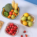 Plastic Food Washing Strainer Colander Basket Double Layer Kitchen Draining Bowl Pasta Fruit Vegetable Strainers and Colanders