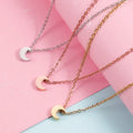 INS Best Selling Gold Plating Titanium Steel Moon Pendant Necklace No Fade Stainless Steel Moon Necklace for Woman Gift