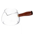 Wholesale 400Ml Unique Design Thickened Heat Resistant Glass Tea Divider Teapot with Wooden Handle