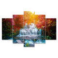 Wholesale Custom 5 Panels Diamond Art Landscape Waterfall Scenery Diamond Painting Kit for Home Decor