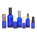 Blue Glass Dropper Bottle Perfume Cosmetic Packaging 5ml 10ml 15ml 20ml 30ml 50ml 100ml Essential Oil Serum Refill