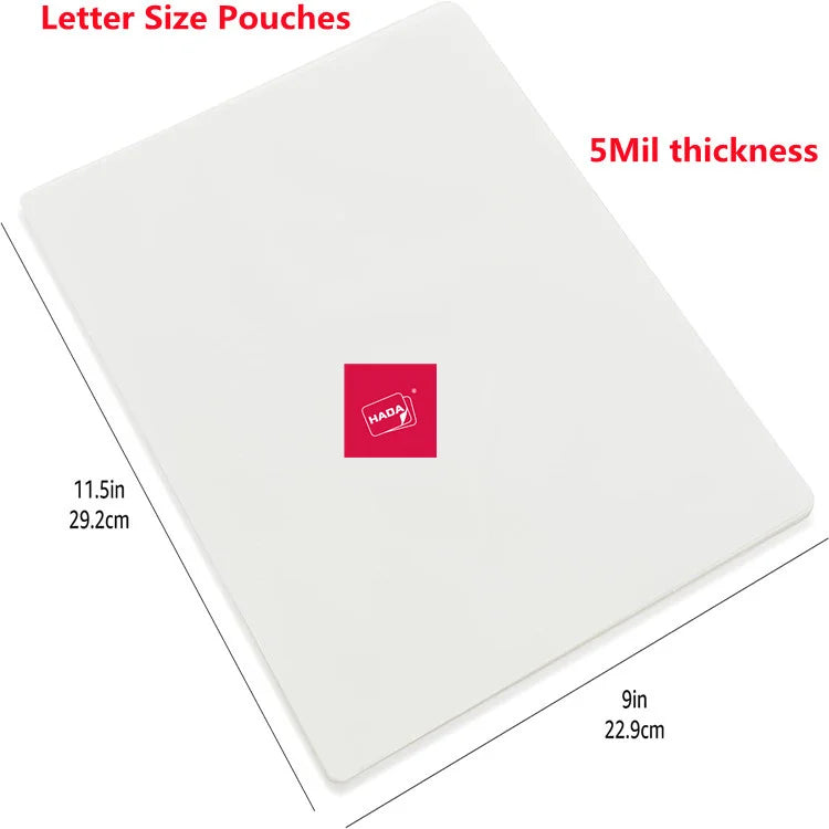 8'x11' Laminating Pouch 3-5 Mil PET Soft Material with Strong Adhesive Scratch Protection for Documents and Photos