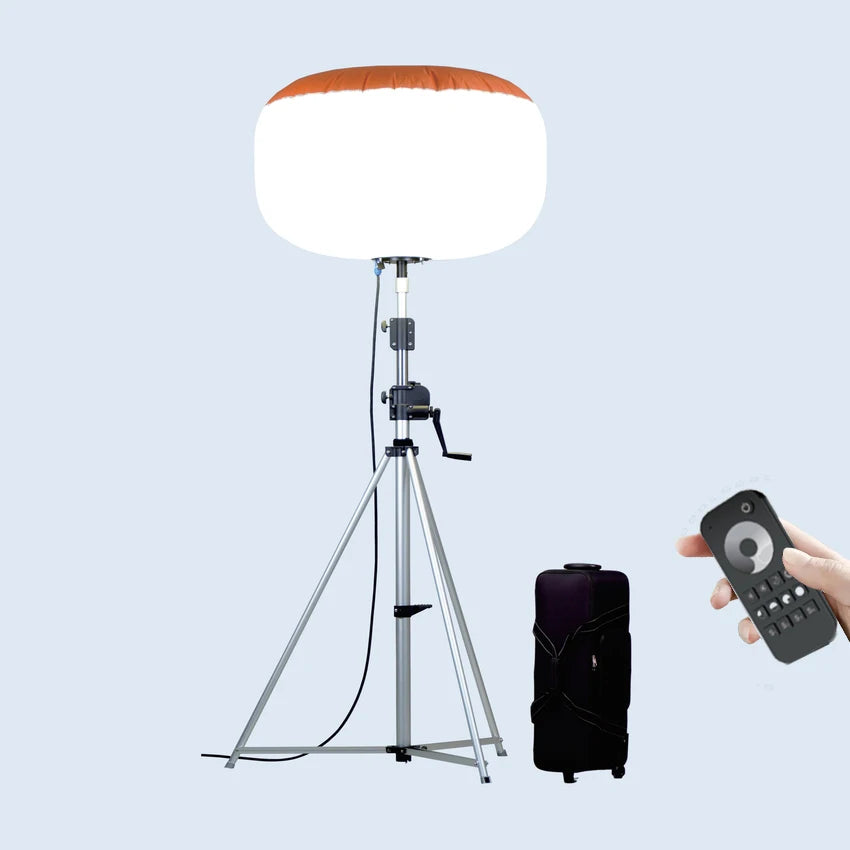 Moonlightia 1000W LED Balloon Light Tower DC Compatible IP54 Rated 360 Beam Angle 50000 Hours Construction Lighting