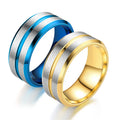 Factory Wholesale Stainless Steel Couple Rings Width Stackable Band Rings Gold Stainless Steel Ring for Men Women