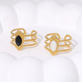 Beimai OEM Ring Retro Palace Style 18k Gold-plated Light Luxury Titanium Steel Ring