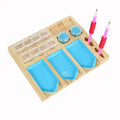 LS 5D Diamond Painting Kit Classic Wooden Storage Tray Point Drill Pen Bead Organizer Box Plastic Classic Tools Holder