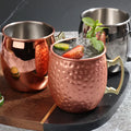 Hammered Plated Moscow Mule Mug Beer Cup Coffee Mug Black Rose Mugs Kitchen Bar Drinkware 550ml