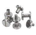 4mm 8mm Chicago Screws 10mm Head  Stainless Steel Leather Two Side Double Cap Rivets