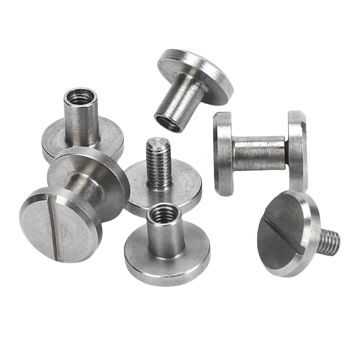 4mm 8mm Chicago Screws 10mm Head  Stainless Steel Leather Two Side Double Cap Rivets