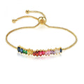 Cubic Zirconia Beads Friendship Dainty 7 Chakra Bracelet Jewelry Women Adjustable