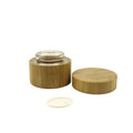 Hot Sale  Cosmetic Packaging Containers 50ml 1.7oz  Empty Face Cream Bamboo Jars With Glass Inner