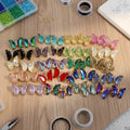 EC1809 18K Gold Plated Butterfly Stud Earrings CZ Micro Pave Simulated Crystal Earrings for Women & Girls