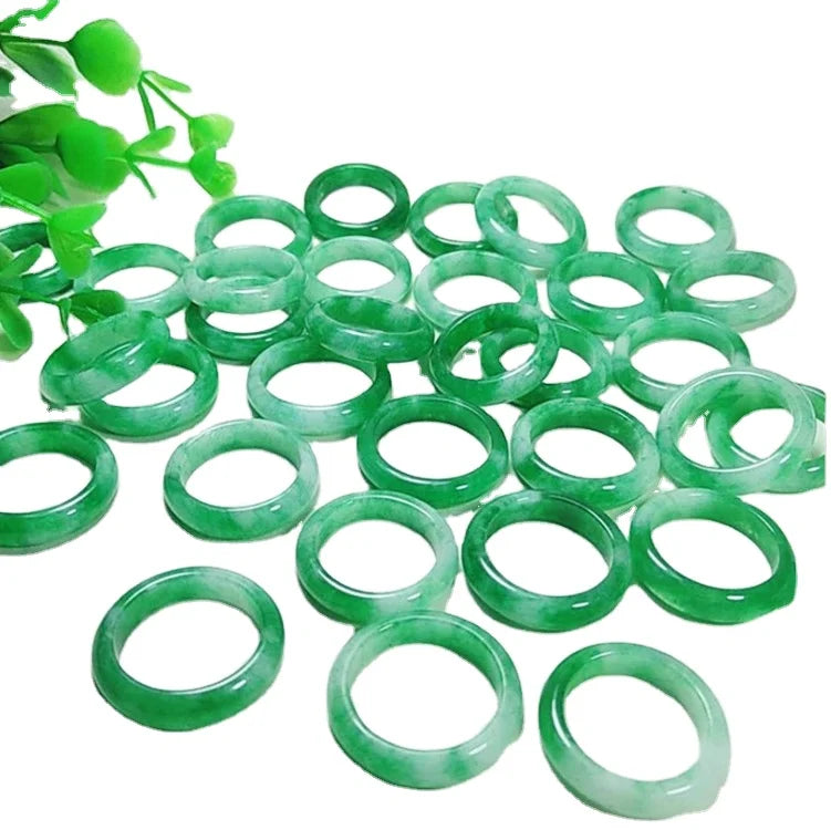 Fashion Gemstone Natural Stone Jade Rings Green Jade Ring for Women Jewellery