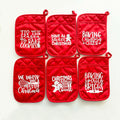 Wholesale Christmas Baking Kit with Funny Cookie Storage Bag Heat Resistant Cotton Gloves for Oven BBQ and Grill Pot Holder