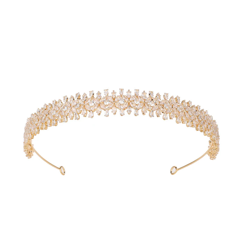 Women Gift Accessories Hair Jewelry Wedding Zircon Headbands Rhinestone Tiara Crown Crystal Fashion Hair Ornament Echsio BC6805