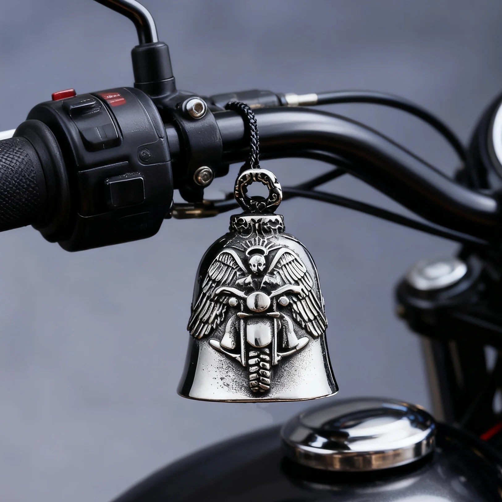 Motorcycle Good Luck Bell Rider Guarding Charm for Riders Biker's Protection Bell Pendants with Clear Sounds