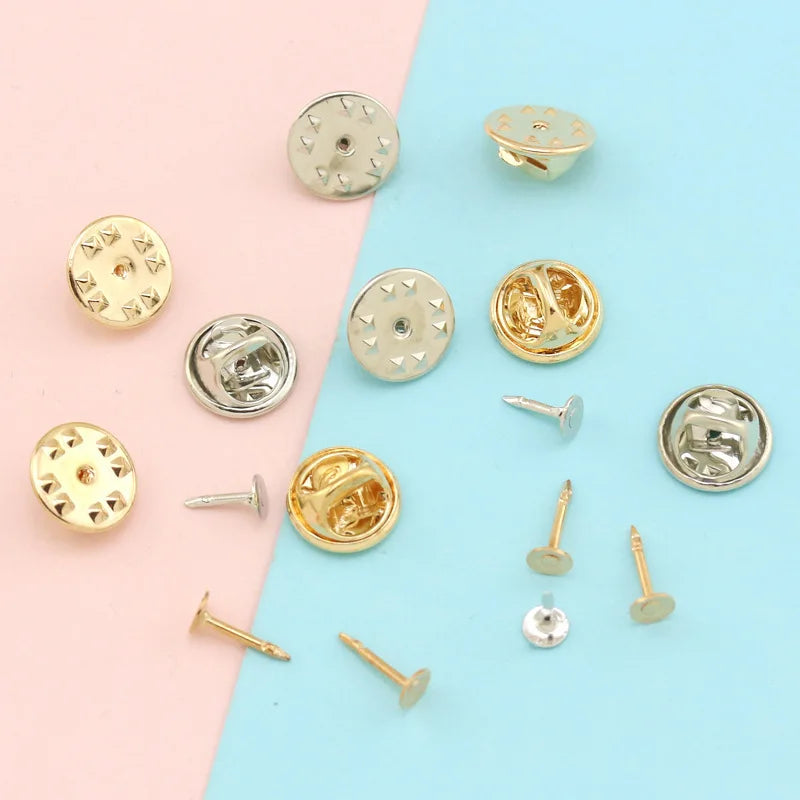 Brass Lapel Locking Pin Back Clutch Pure Cheap Metal Butterfly Clutch Pin Backs Garment Accessories Brooch Base Pin