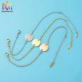 Custom Laser Engraving Round Disc Tag Beaded Chain Bracelet Stainless Steel Jewelry for Man Women Girls
