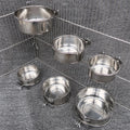 Hanging Stainless Steel Cage Coop Hook Cup Bird Parrot Feeding Cups Bowl Bird Water Food Dish Bird Feed Bowl MegaBDM