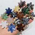 Mixed Healing Gemstone Crystals Christmas Ornaments Mini Crystal Snowflake Carving for Gifts