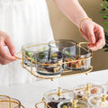 Dried Fruit Salad Plate Snack Dishes Transparent R Snack Tray with Lid Glass Plate for Dry Fruit Tray