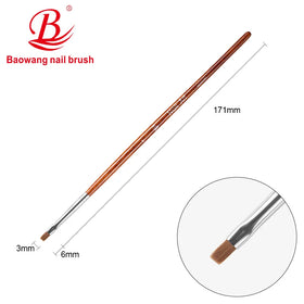 2026 Popular Flat Painting Gel Brush with Red Wooden Handle and High Quality PP Nylon Hair UV Gel Brush for Nail Salon BW19-8