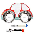 Orealmi Cartoon Bento Lunch Box 304 Stainless Steel 0-1L Capacity Car Shape Food Container for Kids