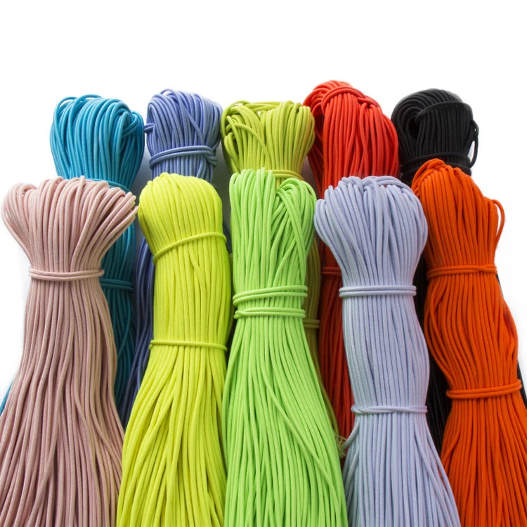 In Stock 2.5mm Colored Elastic Cord Rope String Braided Bungee for Shoes Bags Garments