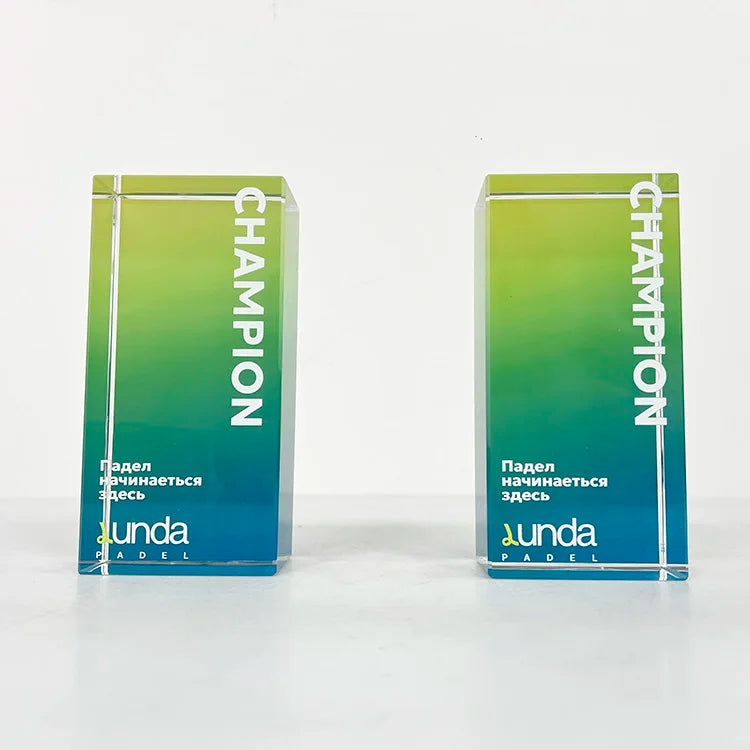 Rectangle Full Color Printing Crystal Trophy MH-J0348