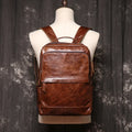 Wholesale OEM Mens Genuine Leather Tote Bag Womens Cowhide Travel Hiking Backpack Large Capacity Laptop Backpack