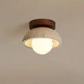 Japanese Wabi Sabi Style LED Ceiling Retro Creativity Small Lamp Yellow Cave Stone Design for Entrance Hallway Foyer Balcony